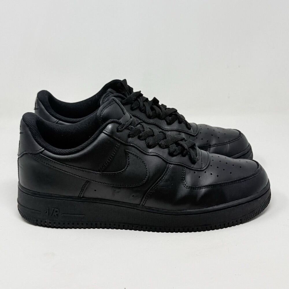 Nike Air Force 1 Low Sneakers Shoes Mens 13 Black Leather CW2288-001